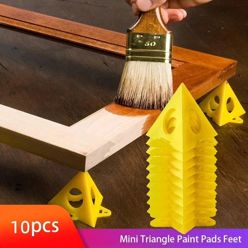 10 pçs pirâmide stands pintor pintura stands mini cone pintura stands para lona e porta - 10 unidades amarelo — foto 2
