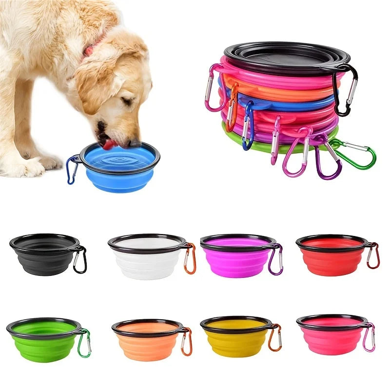 Tigela de comida para animais de estimação portátil durável tpr tigela de comida para cães - Preto 350 ml — foto 2