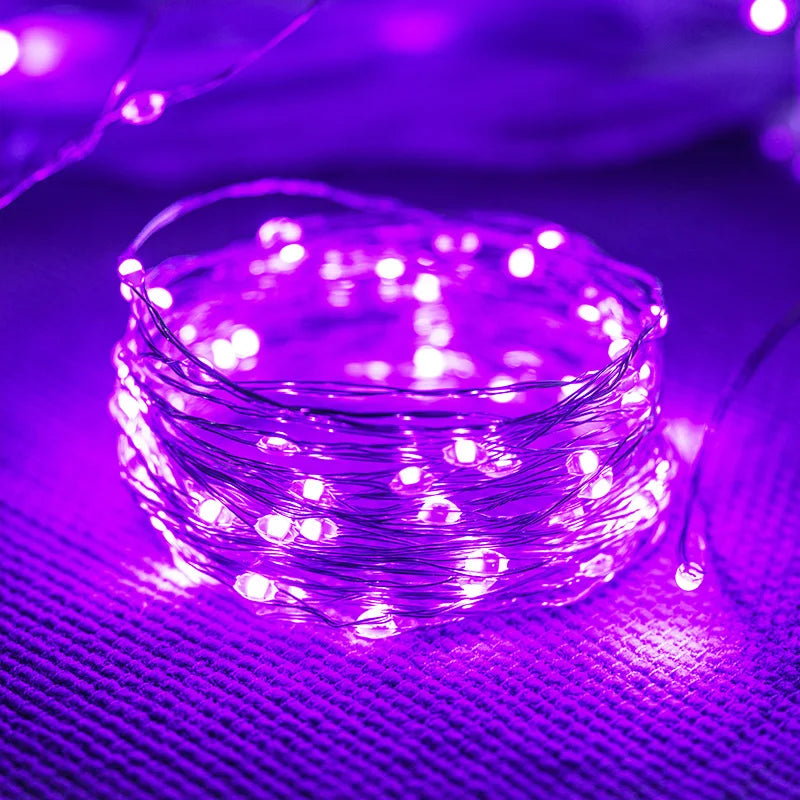 Grinalda de Luzes LED Roxo com Fio de Cobre 1 m 10 LEDs — foto 2