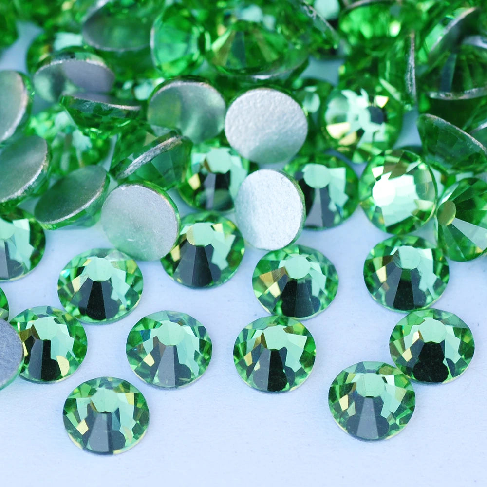 2058 topo não hotfix plana volta strass vidro diy fixação fria decorações da arte do prego pedras e cristais — foto 2
