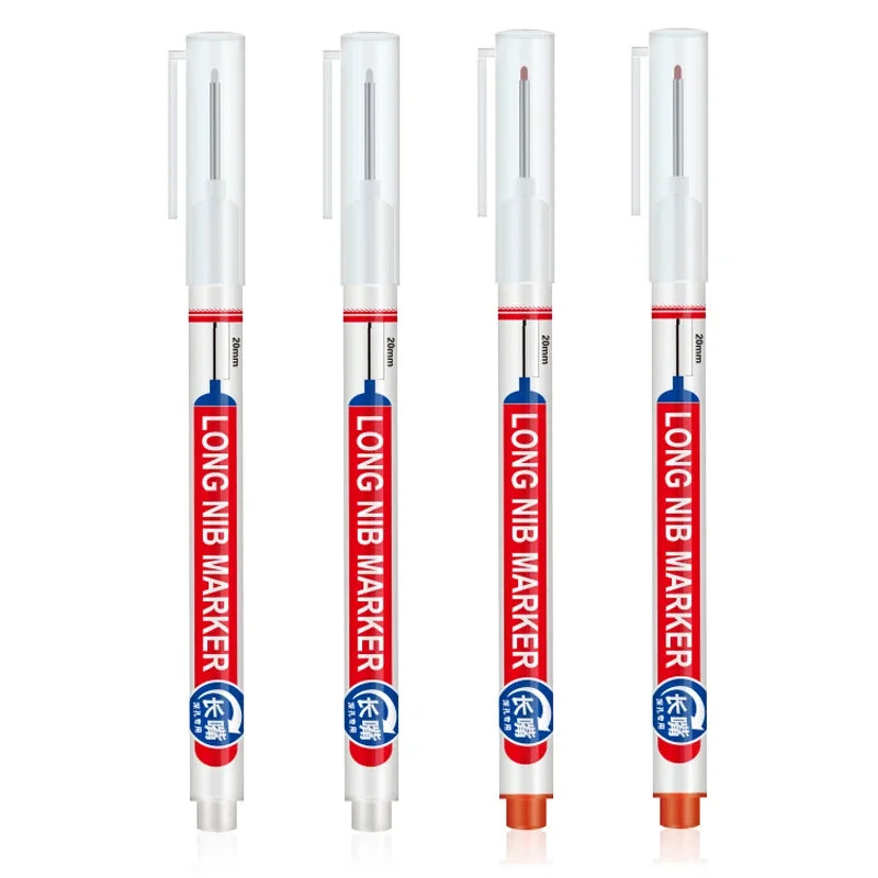 4 pçs/set marcadores de cabeça longa 20mm buraco profundo para metal perfuração caneta à prova dwaterproof — foto 1