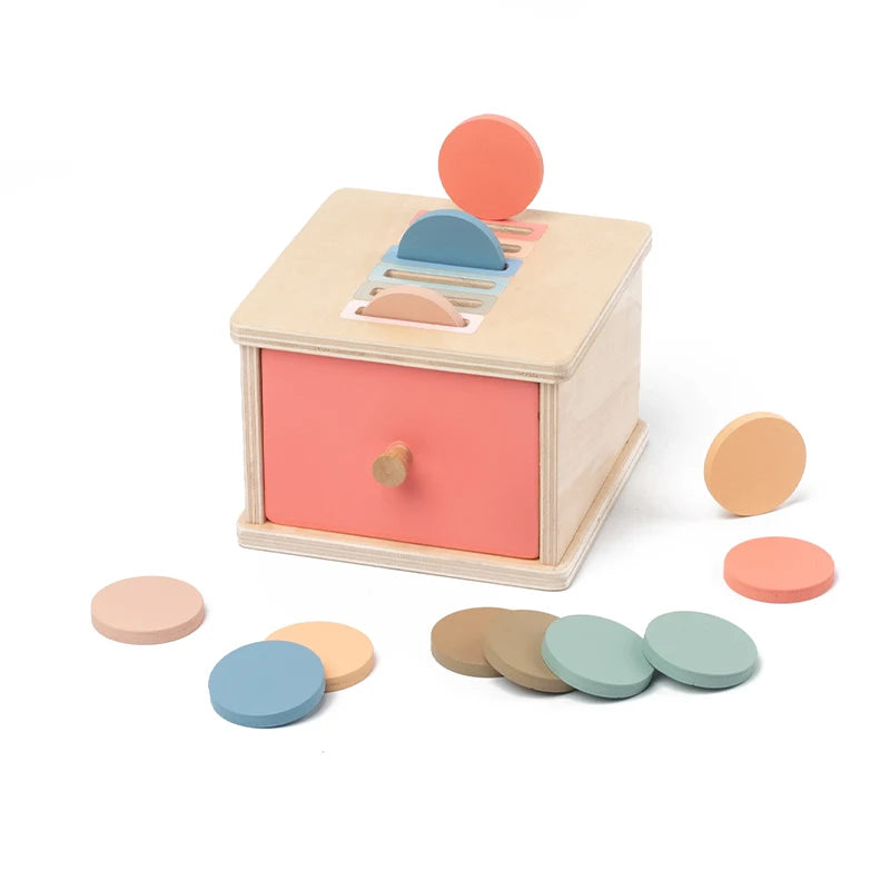 Cor de madeira forma classificação brinquedos gaveta caixa ocupado jogo correspondência motor fino brinquedos — foto 1