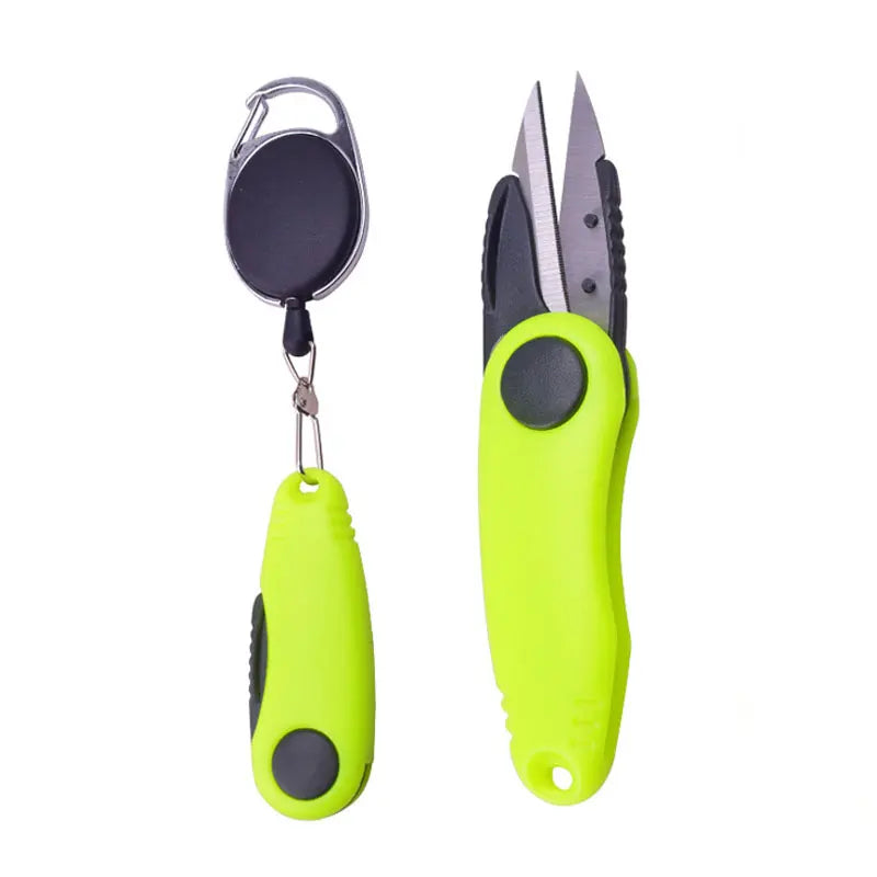 Pesca kit de ferramentas de nó rápido camarão-em forma de aço inoxidável peixe uso tesoura acessórios linha — foto 1
