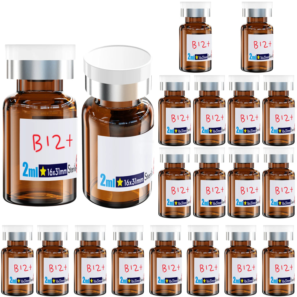 Frascos de Vidro Estéreis Selados com Tampa de Borracha e Tampa de Alumínio Plástico - Amber 2ml 20 unidades — foto 1