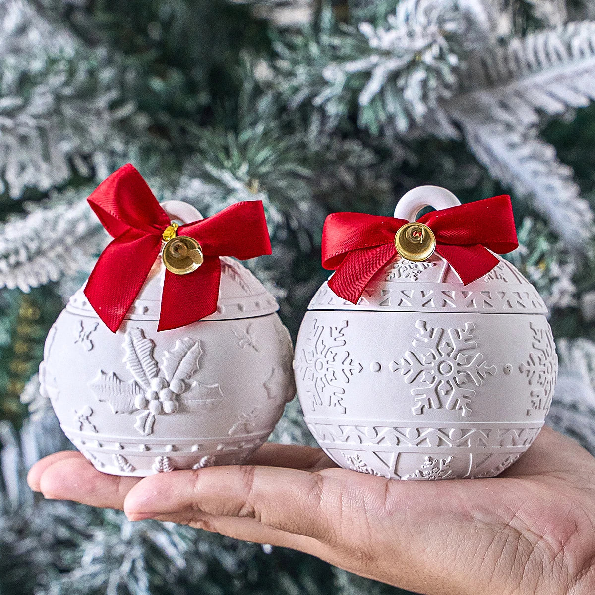 Molde redondo de silicone para jarra de natal, faça você mesmo, relevo artesanal, berry, floco de neve — foto 1