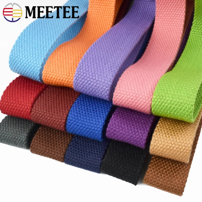 5m 20/25/32/38/50mm 2mm de espessura webbing poliéster algodão lona webbing fita para mochila cinta cinto — foto 3