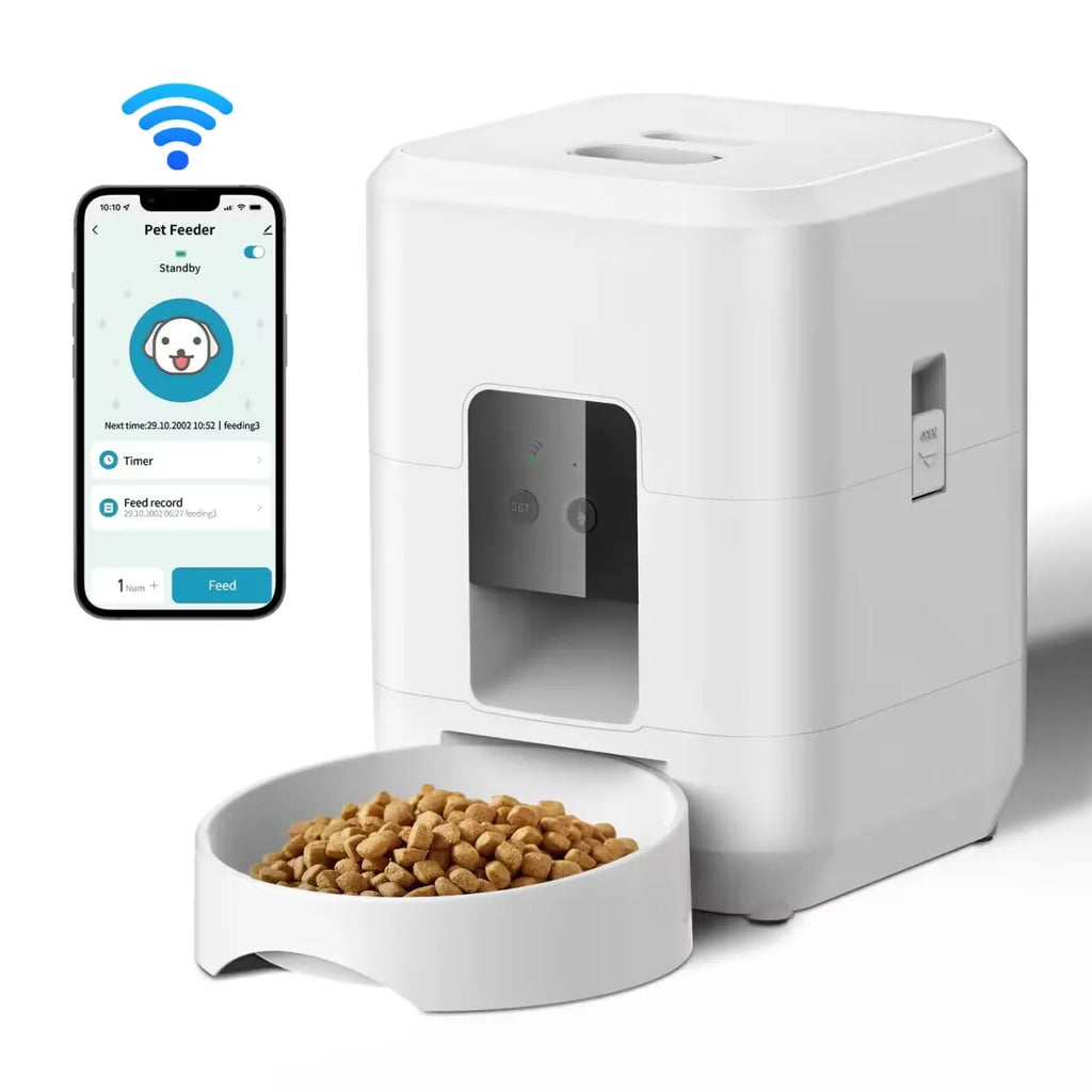 Comedouro Inteligente Automático para Gatos e Cães - Branco Button Feeder — foto 7