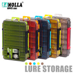 Caixa de equipamento compacta dupla face – Pesca simplificada com organizador durável e versátil para iscas — foto 1