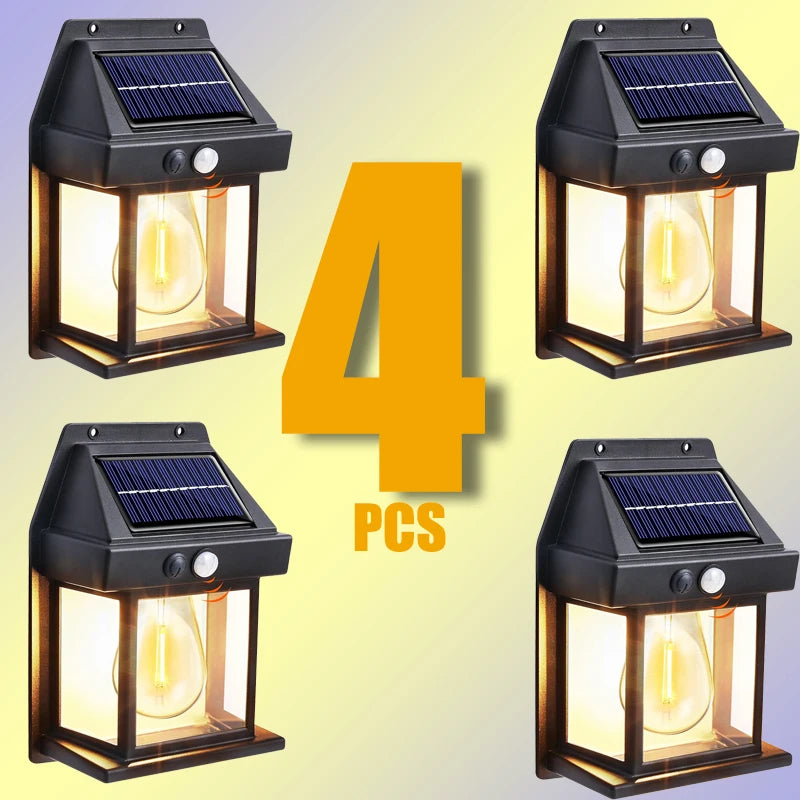 Luz de parede externa à prova d'água movida a energia solar com sensor de movimento filamento - 2 unidades — foto 2