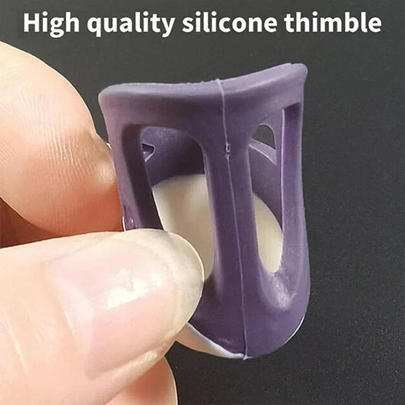 Dedicadas de silicone protetor de pontas de dedo antiderrapante capas de dedo mão ponto cruz costura — foto 5