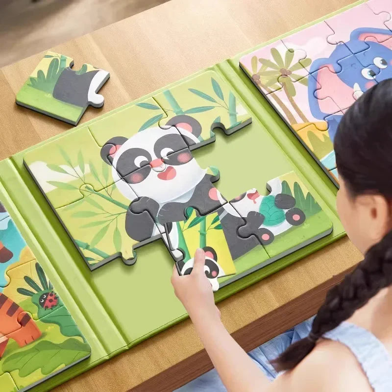 Quebra-cabeça magnético das crianças 3-6 anos de idade brinquedos educativos do bebê das crianças montessori — foto 1