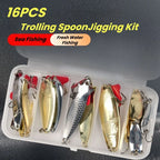 Kit de Iscas de Pesca com 16 Peças, Conjunto de Iscas de Metal para Trolling e Jigging — foto 4