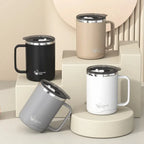 304 Parede Dupla De Aço Inoxidável Isolada Caneca De Café Com Alça Copo De Água Selado Portátil Copo Beber — foto 2