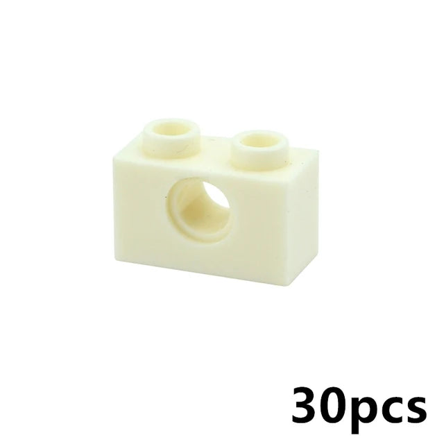 Técnicas de Construção Bloco MOC Cravejado Longo Feixe de Combinação com Furo Grosso Tijolos Compatível — foto 1