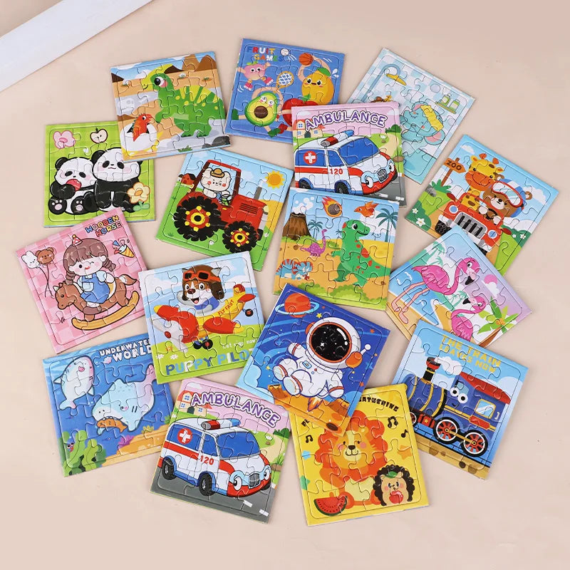 15/30 pçs mini dos desenhos animados animal papel quebra-cabeças brinquedo educativo crianças festa — foto 2