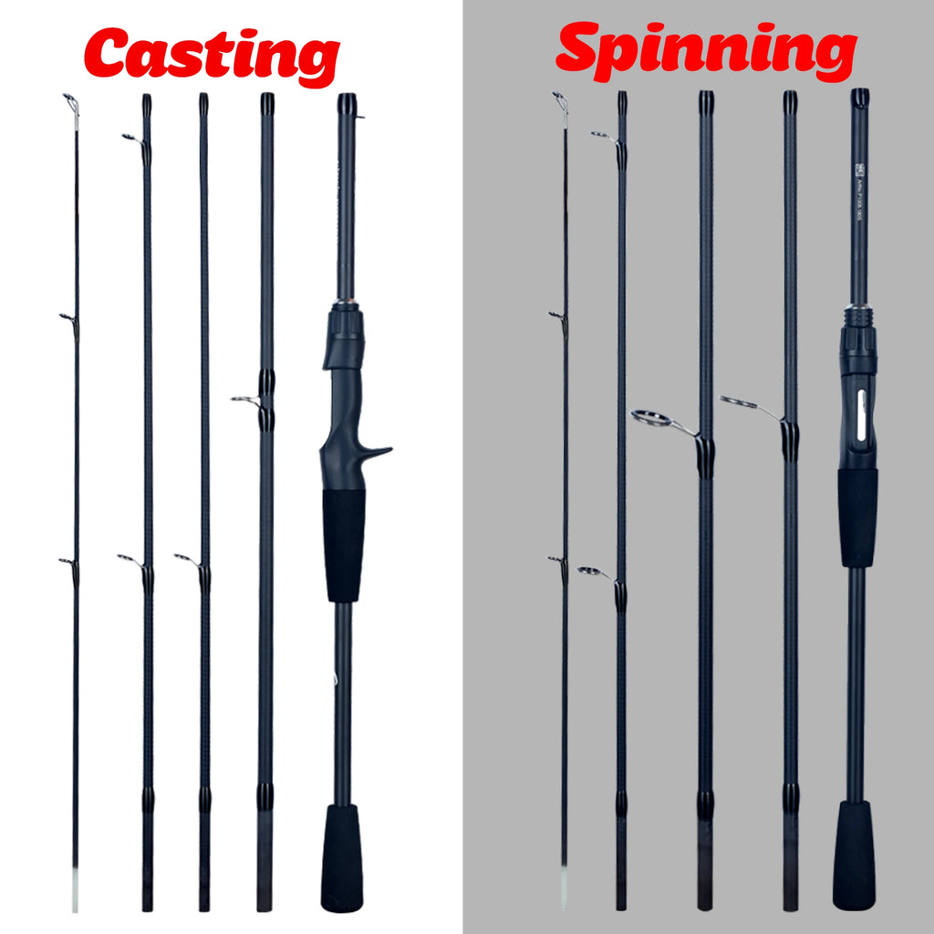 Vara de pesca spinning de carbono de viagem 1,8 m — foto 6