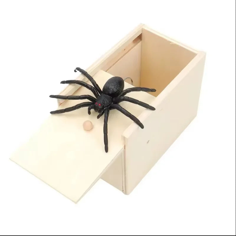 Brinquedo complicado simulação aranha caixa de madeira spoof inseto aranha caixa criativa casa assombrada — foto 1