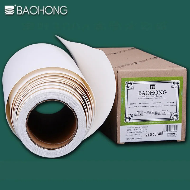 Rolo de papel aquarela 300g branco natural 100% algodão 10, 6/14 — foto 1