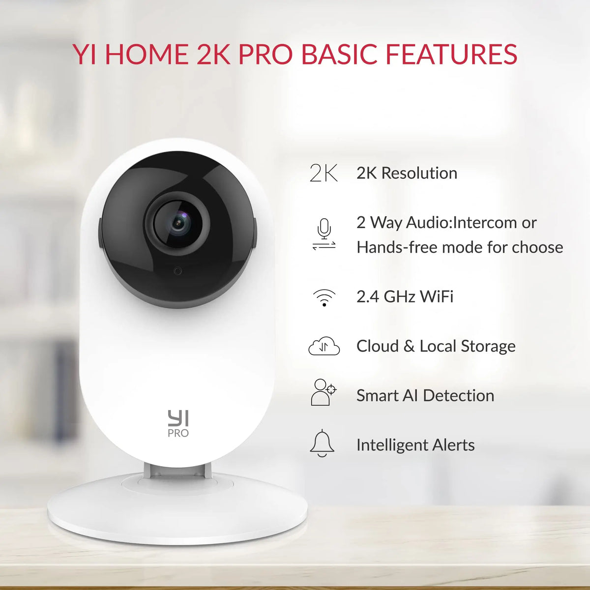 YI 2K 3MP câmaras vigilância wifi 2/4 Pacote IP Sistema de Proteção de Segurança com Visão Noturna — foto 2