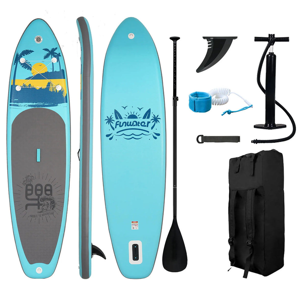 Prancha de Stand Up Paddle Inflável Premium para Adultos e Jovens com Remo Ajustável, Barbatana — foto 1