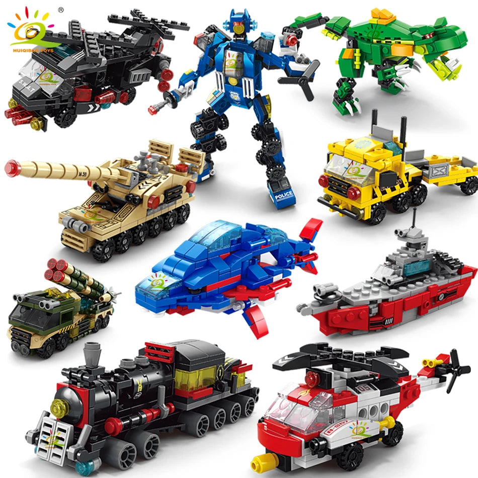 City Engineering Car Building Blocks para Crianças, Caminhão da Polícia, Tanque, Tijolos De Helicóptero — foto 3