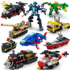 City Engineering Car Building Blocks para Crianças, Caminhão da Polícia, Tanque, Tijolos De Helicóptero — foto 3
