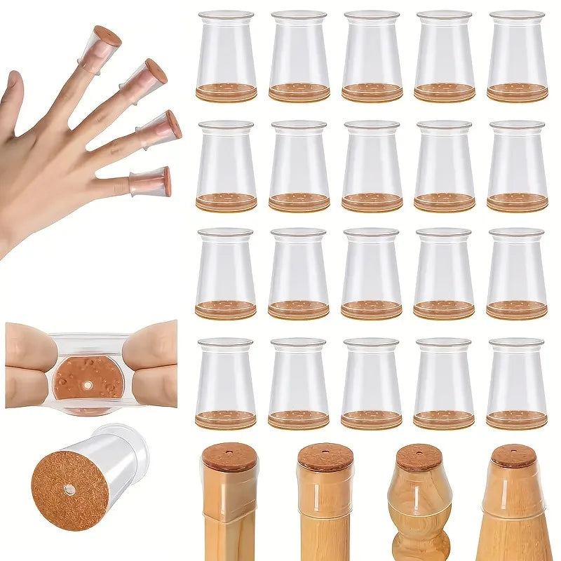 16/24 peças protetor de perna de cadeira redonda de silicone, almofadas de perna de cadeira — foto 1