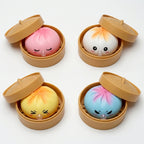 1/4 Caixa de Brinquedos Squishies de Bolinhos para Apertar e Soprar Bolhas - Roxo — foto 4