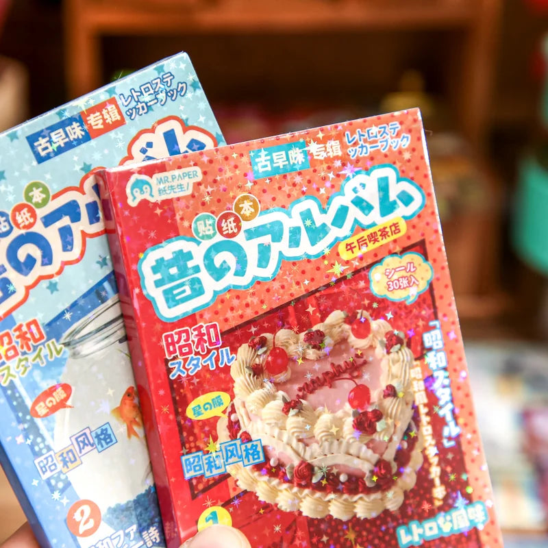 30 folhas showa fantasia série kawaii flash cortado adesivo livro diy lixo diário scrapbooking material — foto 1
