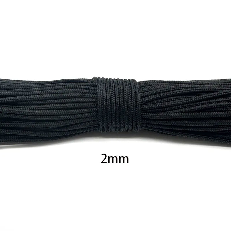 1mm/2mm/3mm/4mm/5mm de diâmetro paracord pára-quedas corda escalada acampamento sobrevivência engrenagem — foto 1