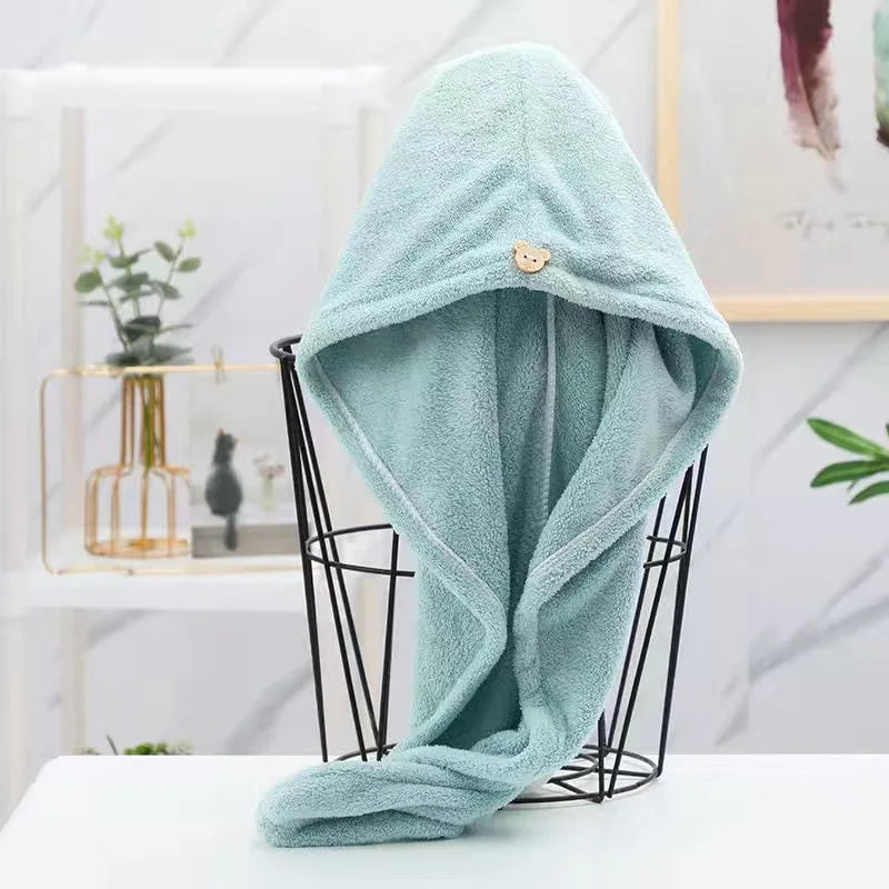 Toalha de cabelo de secagem rápida, verde, 25x63 cm — foto 2