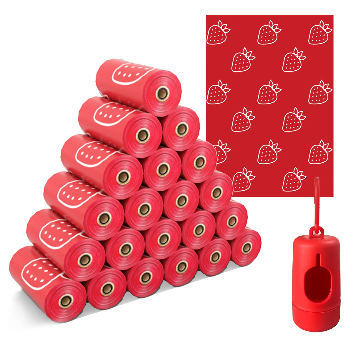 Saco de Lixo para Dejetos de Cães Fotodegradável com Fragrância de Morango - 24Rolls 360bags — foto 1