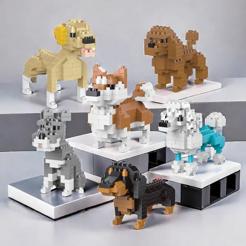 Mini brinquedo de blocos de construção de cachorro Dachshund para adultos e crianças: design detalhado — foto 3