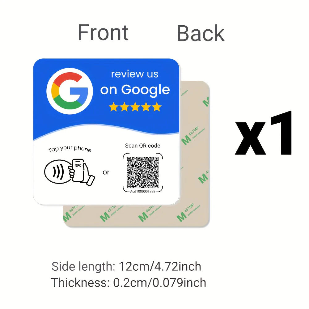 Hilo programável NFC 215 quadrado para Google Review Card NFC Station Table 13.56Mhz QR Code Cartão de pé — foto 1