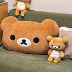 Almofada de pelúcia Rilakkuma Bear, dupla face, grande, macia, para cama, almofada para soneca, dormitório — foto 1