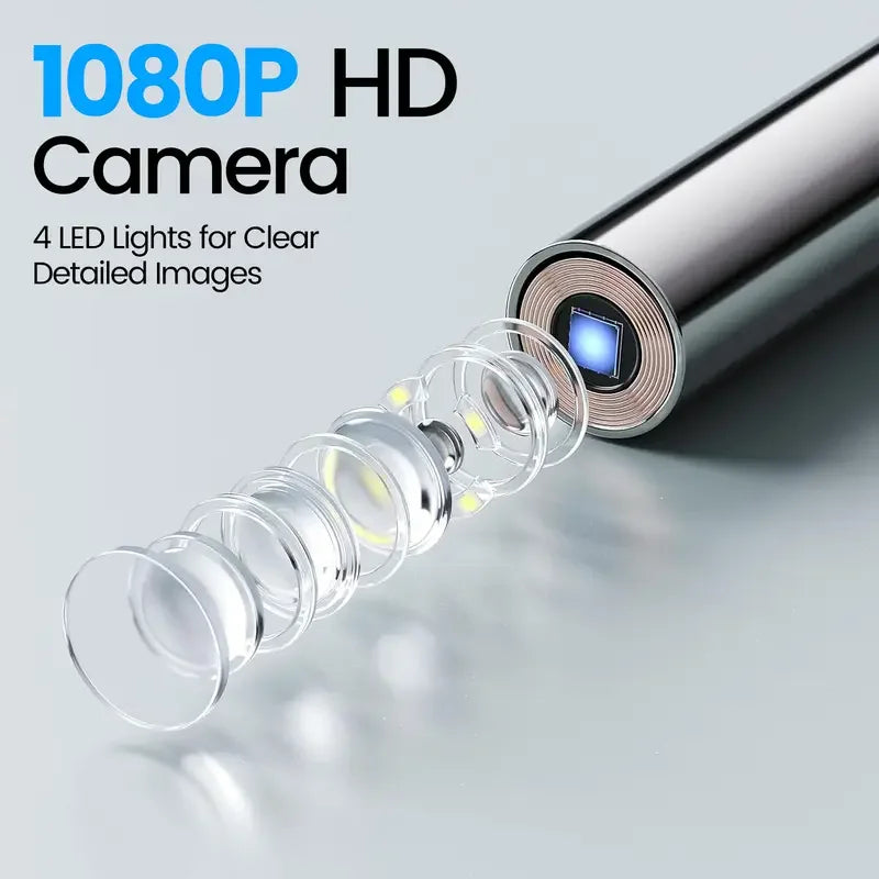 Endoscópio com câmara de ouvido inteligente 90 ° Cabeça giratória para fácil visualização de câmara HD 1080P — foto 2