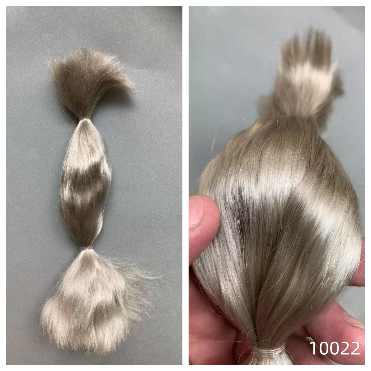 Tramas de cabelo de mohair para bonecas reborn Blythe, cabelo orgânico feito à mão para reposição — foto 1