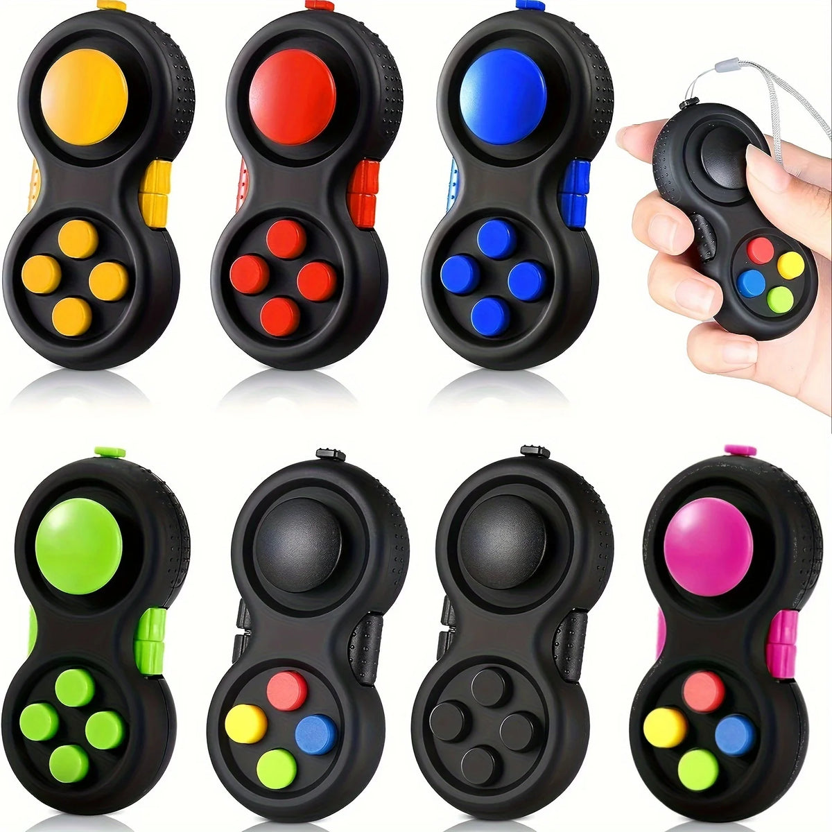 Fidget Pad com 8 Funções, Controlador Fidget Redutor de Estresse - Camuflado verde — foto 2