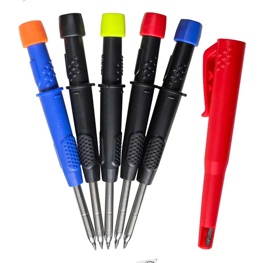 Conjunto de lápis de carpinteiro sólido 2.8mm buraco profundo marcador de lápis mecânico com apontador — foto 1