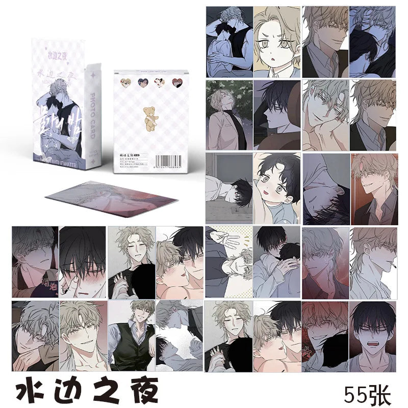 50 Pçs/set Coreano Manga Laser Lomo Cartão Personagens de Quadrinhos Mini Cartão Postal HD Photocard Cosplay — foto 1