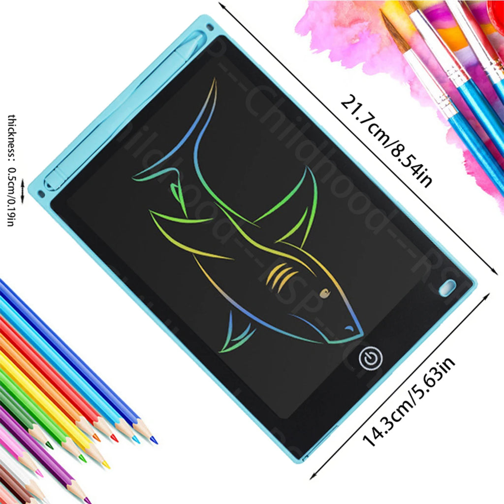 Quadro de escrita eletrónico LCD 8,5 polegadas com caneta, azul-céu — foto 6