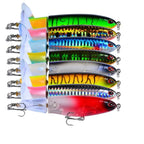 1 pçs 10cm 14cm topwater spinner isca de pesca popper lápis artificial isca dura hélice rotativa cauda — foto 3