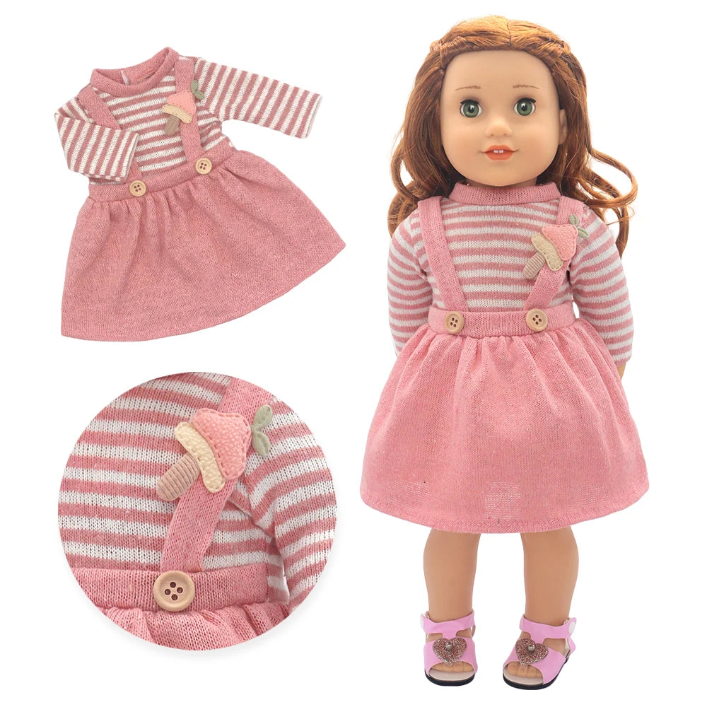 Bebê nascido boneca roupas para 13-18 Polegada boneca recém-nascido bonito jumpers macacão terno + sapatos — foto 5