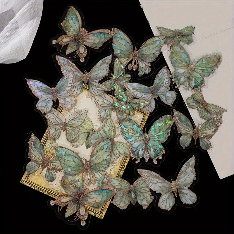 20 pçs borboleta corte adesivos pacote diy adesivo artesanal adesivo decorativo para lixo diário criativo — foto 1