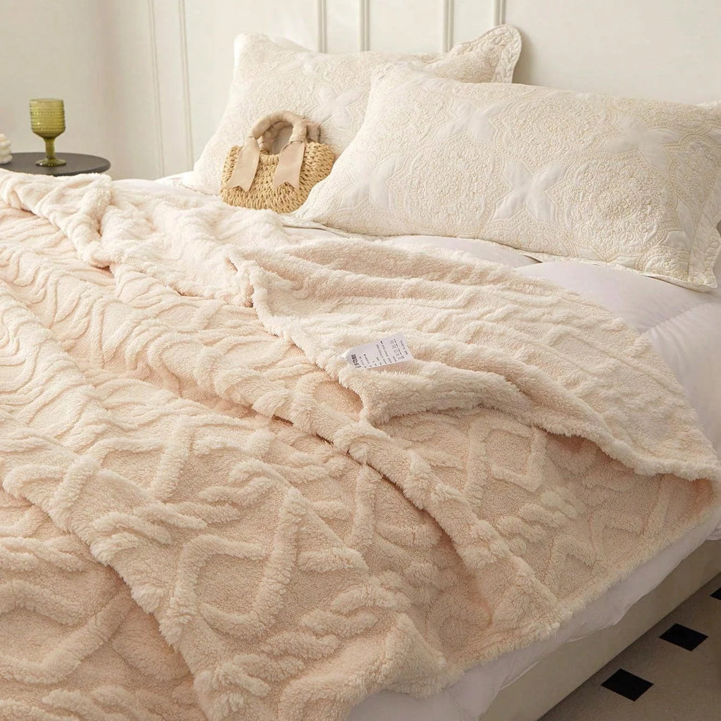 Cobertor de lã coral de camada única, cobertor leve e multiuso capa de cama, para sala de estar capa de sofá — foto 5