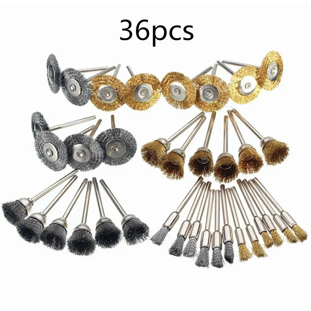 Conjunto de 36 escovas de bronze e fio de aço para ferramenta rotativa — foto 2