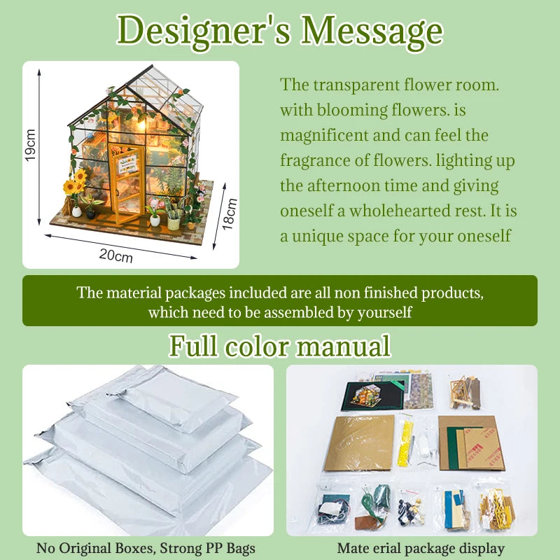 Mini DIY Flower Doll House Kit, Handmade 3D Puzzle Assembly, Brinquedos de Construção, Casa - QT-030 — foto 6