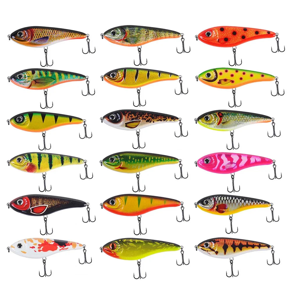 Musky jerkbaits afundamento lento slider iscas 90mm/105mm som alto crankbaits westin isca - F 90mm-20g — foto 7