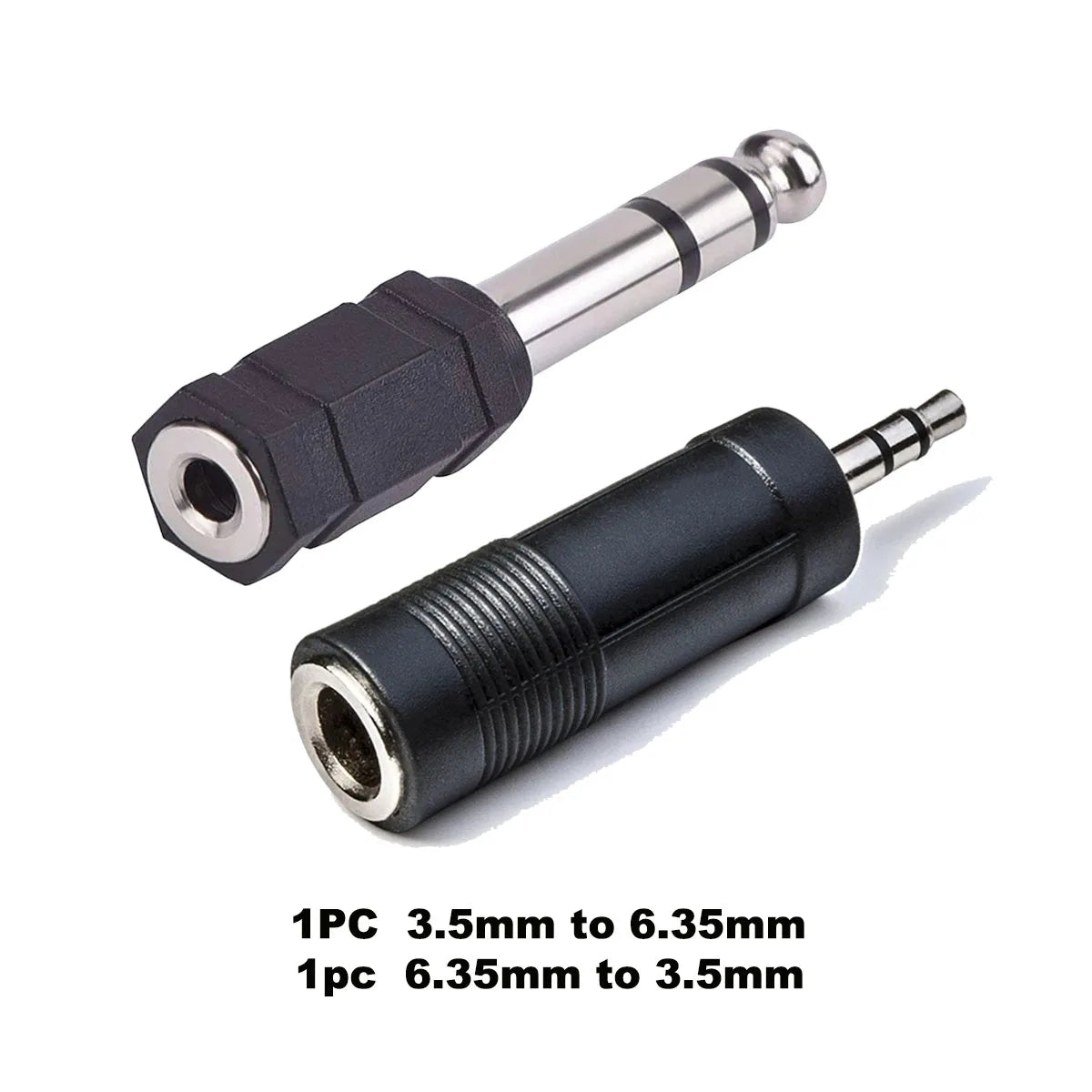 3.5mm fêmea para 6.35mm(1/4 polegadas) macho adaptador de áudio estéreo para auscultadore/microfone plug jack — foto 2