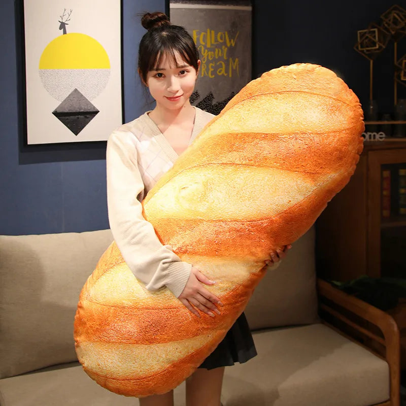 Travesseiro De Pelúcia De Pão Francês, Imagens De Impressão Recheada, Plushie De Comida — foto 2